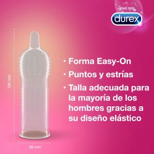 Preservativos para parejas - Preservativos con estrías, puntos, texturas y estríados - Durex Dame placer condones con estrias
