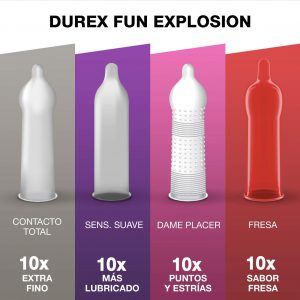Juguetes sexuales para parejas - Packs de preservativos - Preservativos Fun mix de durex - 40 unidades
