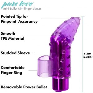 Juguetes sexuales de fundas para dedos - Funda sexual vibradora Pure Love tamaño